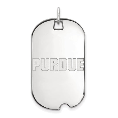 Sterlingsilber Rhodiniert Logoart Purdue University Block Type Groß Erkennungsmarke Anhänger
