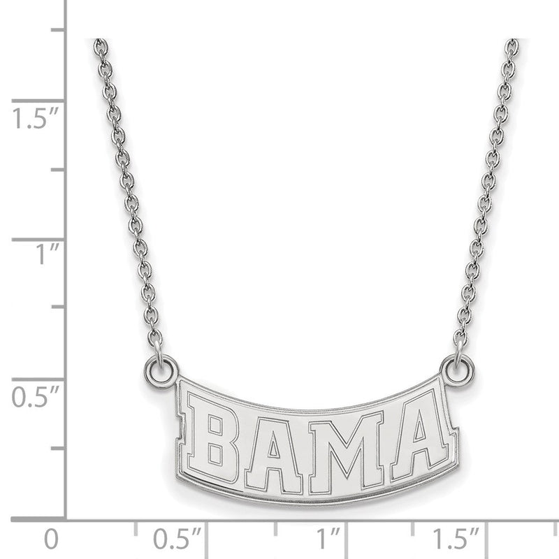 10K Weißgold Logoart University Of Alabama Klein Anhänger 18 Zoll Halskette