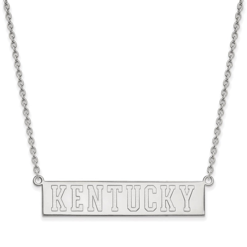 10K Weißgold Logoart University Of Kentucky Groß Stab Anhänger 18 Zoll Halskette