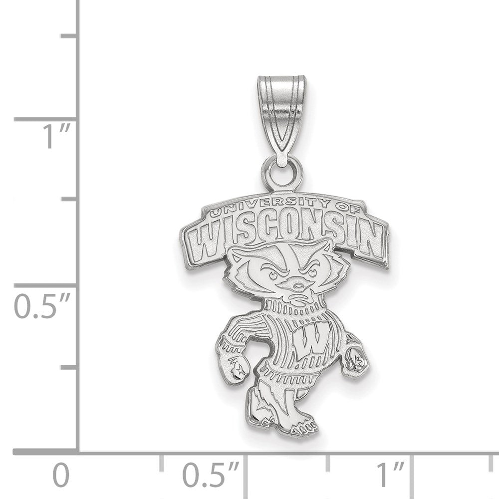 Sterlingsilber Rhodiniert Logoart University Of Wisconsin Groß Anhänger