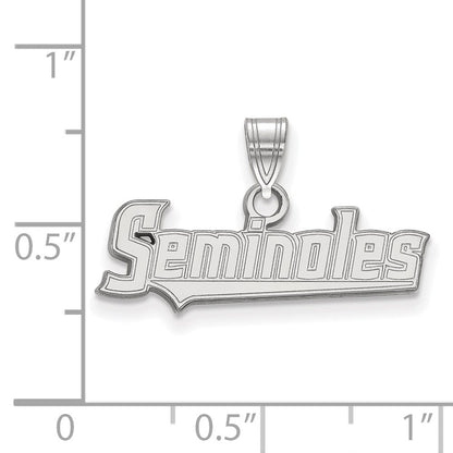 10K Weißgold Logoart Florida State University Seminoles Schreibschrift Klein Anhänger