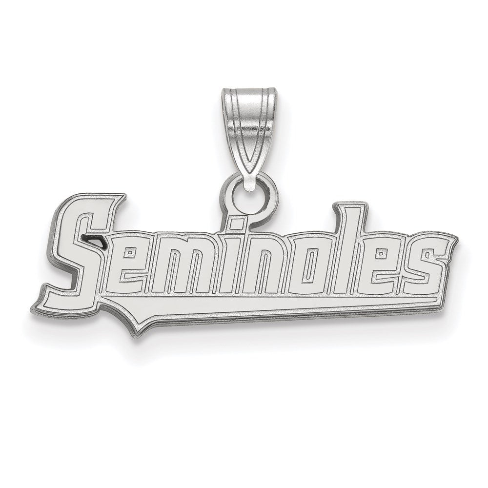 Sterlingsilber Rhodiniert Logoart Florida State University Seminoles Schreibschrift Klein Anhänger