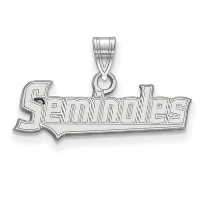 Sterlingsilber Rhodiniert Logoart Florida State University Seminoles Schreibschrift Klein Anhänger
