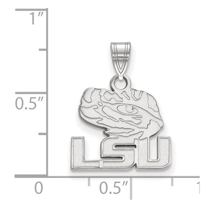 Sterlingsilber Rhodiniert Logoart Louisiana State University L S U Tiger Auge Klein Anhänger