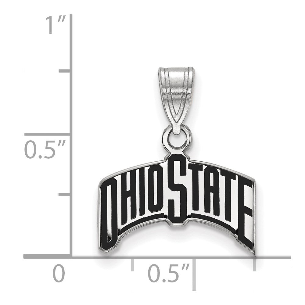 Sterlingsilber Rhodiniert Logoart The Ohio State University Mittel Emailliert Anhänger
