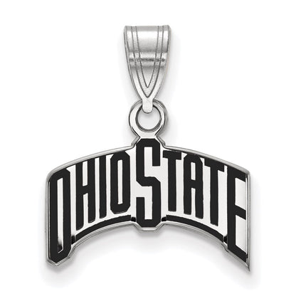 Sterlingsilber Rhodiniert Logoart The Ohio State University Mittel Emailliert Anhänger