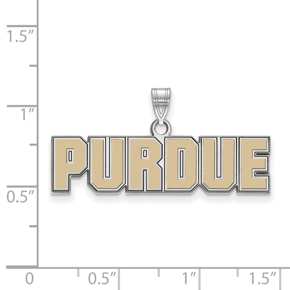 Sterlingsilber Rhodiniert Logoart Purdue University Block Type Klein Emailliert Anhänger