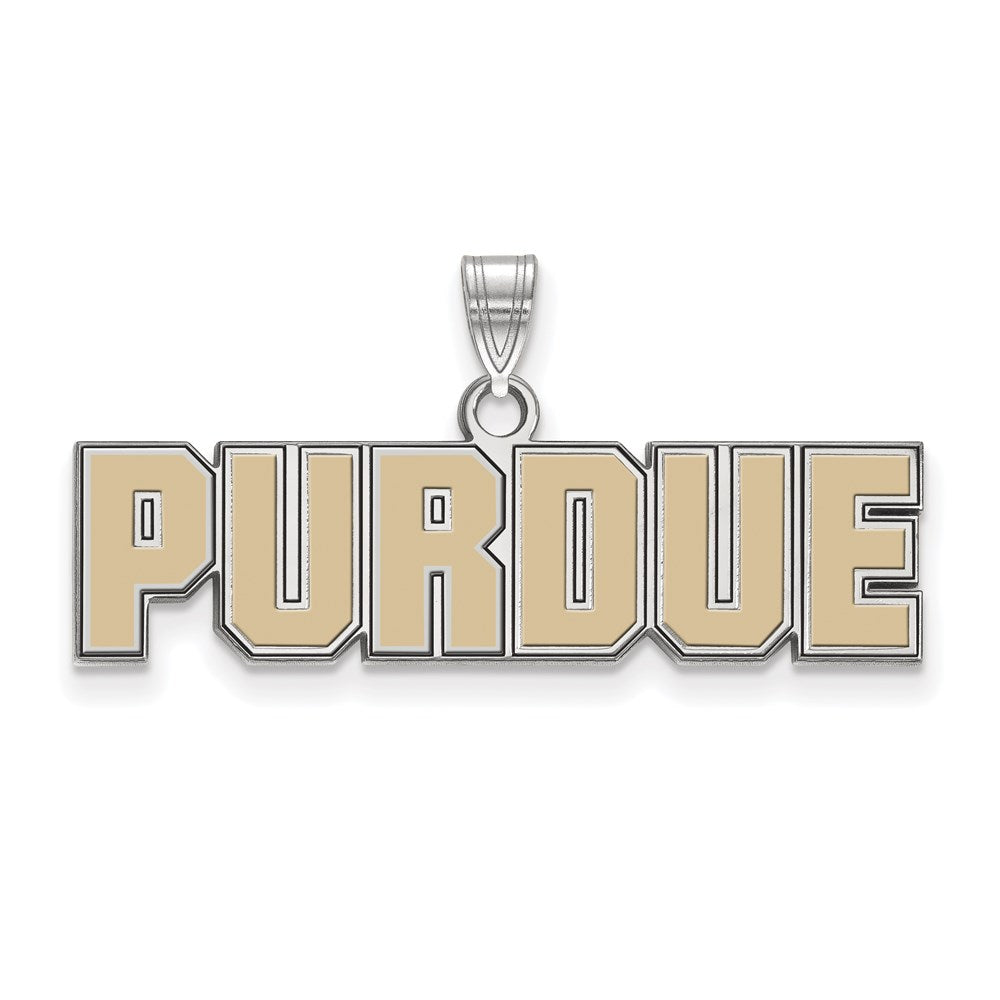 Sterlingsilber Rhodiniert Logoart Purdue University Block Type Klein Emailliert Anhänger