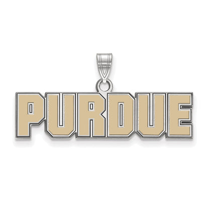 Sterlingsilber Rhodiniert Logoart Purdue University Block Type Klein Emailliert Anhänger