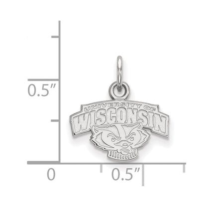 Sterlingsilber Rhodiniert Logoart University Of Wisconsin Extra Klein Anhänger