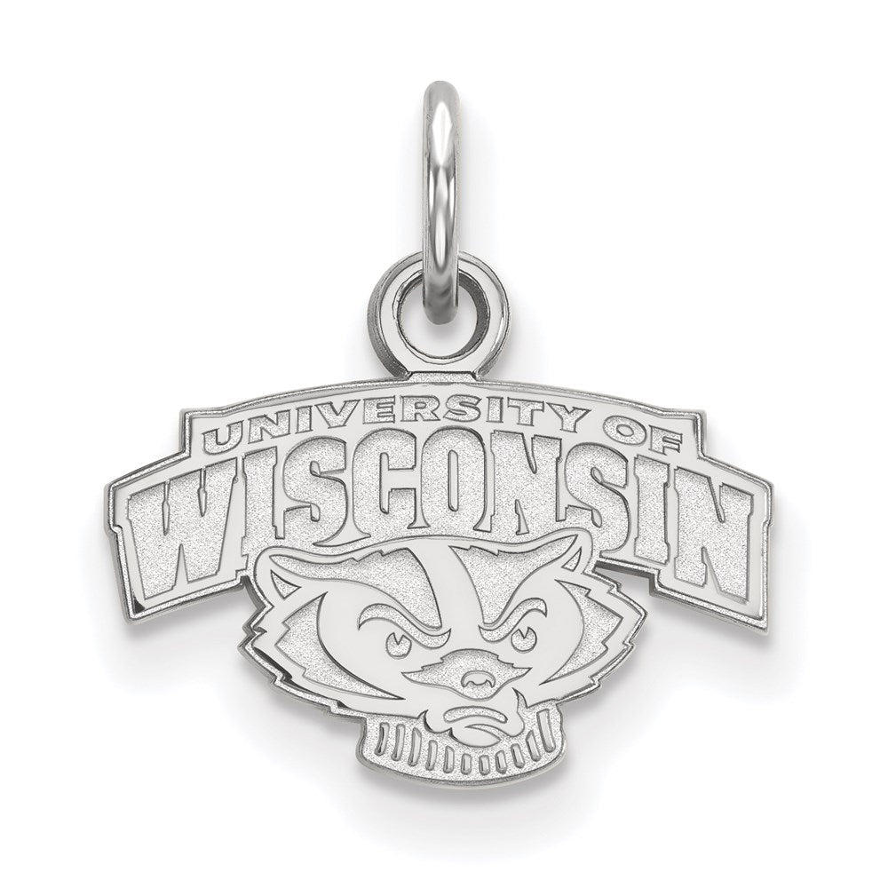 14K Weißgold Logoart University Of Wisconsin Extra Klein Anhänger
