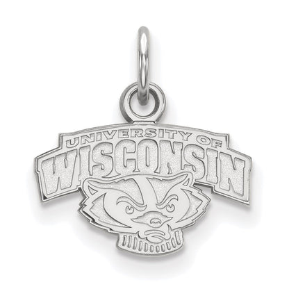 Sterlingsilber Rhodiniert Logoart University Of Wisconsin Extra Klein Anhänger