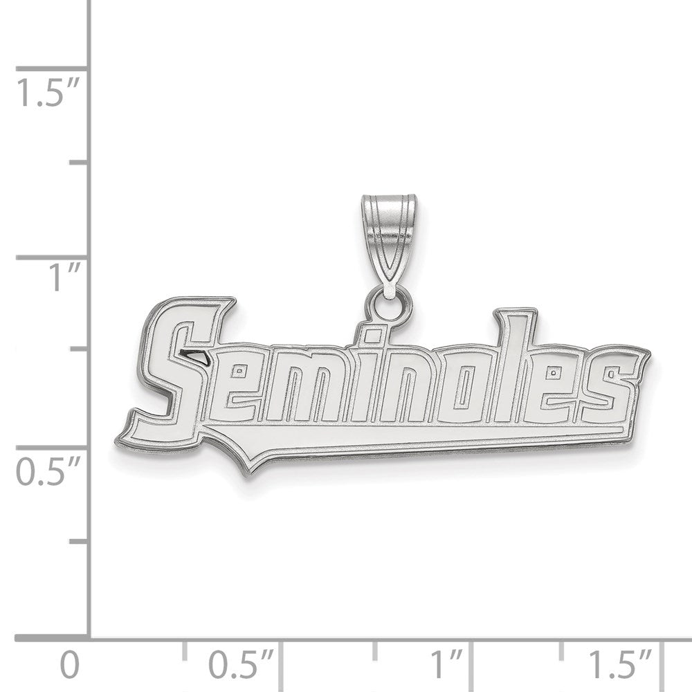 14K Weißgold Logoart Florida State University Seminoles Schreibschrift Groß Anhänger