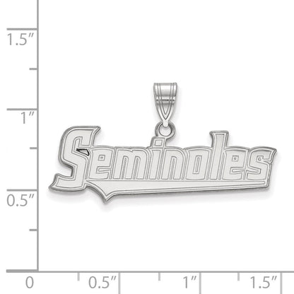 10K Weißgold Logoart Florida State University Seminoles Schreibschrift Groß Anhänger