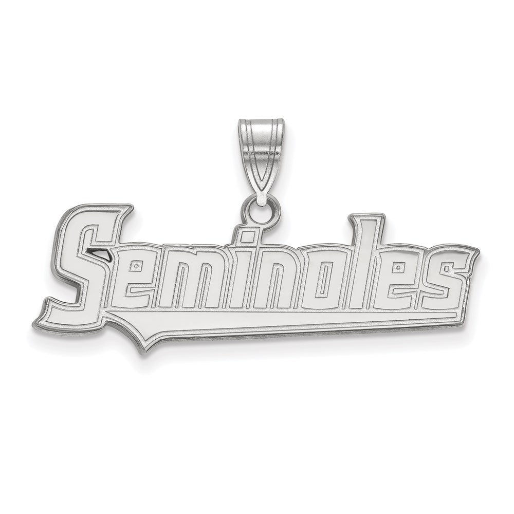 Sterlingsilber Rhodiniert Logoart Florida State University Seminoles Schreibschrift Groß Anhänger