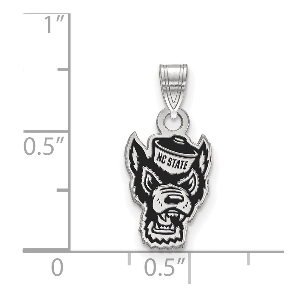 Sterlingsilber Rhodiniert Logoart North Carolina State University Wolf Klein Emailliert Anhänger