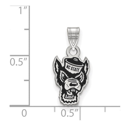 Sterlingsilber Rhodiniert Logoart North Carolina State University Wolf Klein Emailliert Anhänger