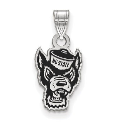 Sterlingsilber Rhodiniert Logoart North Carolina State University Wolf Klein Emailliert Anhänger