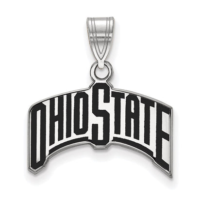 Sterlingsilber Rhodiniert Logoart The Ohio State University Groß Emailliert Anhänger