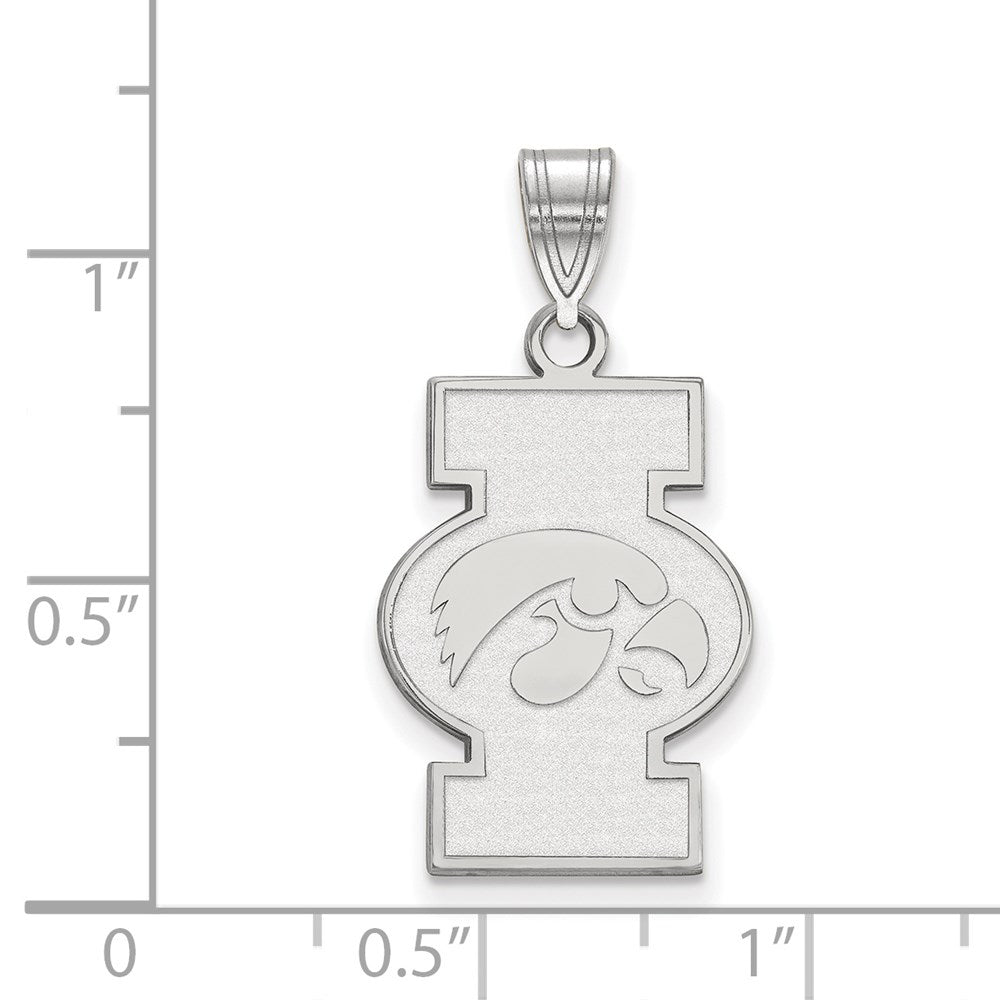 Sterlingsilber Rhodiniert Logoart University Of Iowa Groß Anhänger