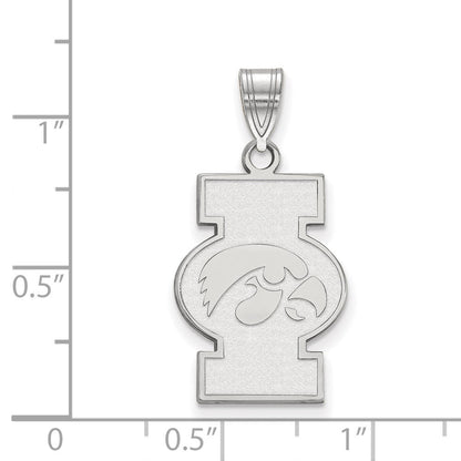 Sterlingsilber Rhodiniert Logoart University Of Iowa Groß Anhänger