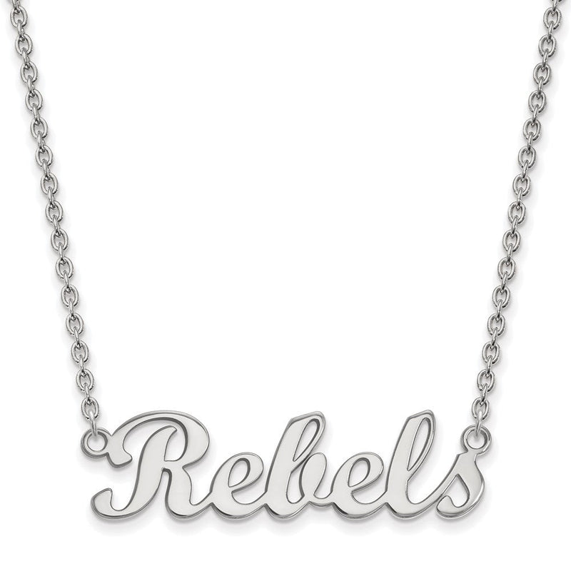 10K Weißgold Logoart University Of Mississippi Rebels Schreibschrift Stab 18 Zoll Halskette