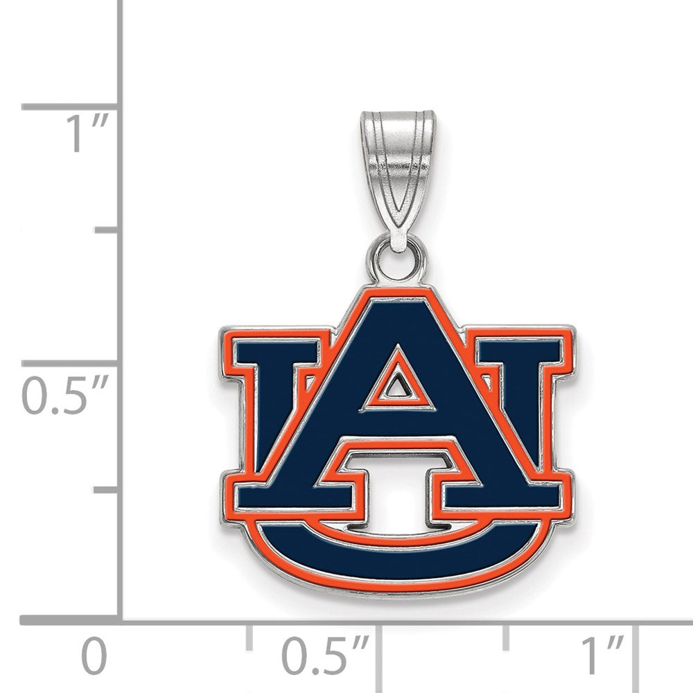Sterlingsilber Rhodiniert Logoart Auburn University A U Mittel Emailliert Anhänger