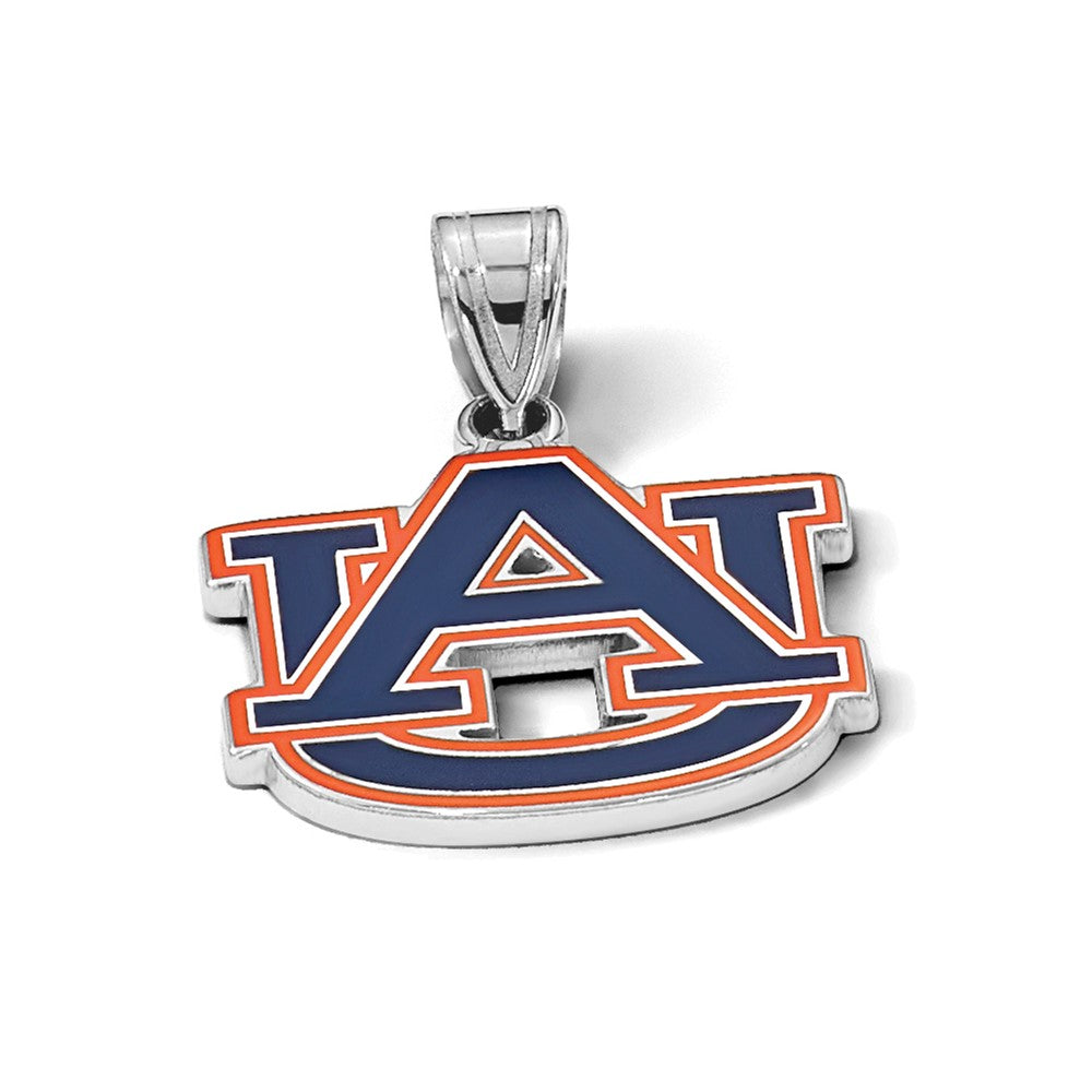 Sterlingsilber Rhodiniert Logoart Auburn University A U Mittel Emailliert Anhänger