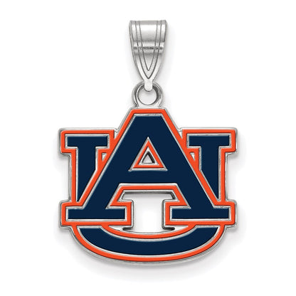 Sterlingsilber Rhodiniert Logoart Auburn University A U Mittel Emailliert Anhänger