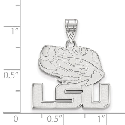 Sterlingsilber Rhodiniert Logoart Louisiana State University L S U Tiger Auge Groß Anhänger