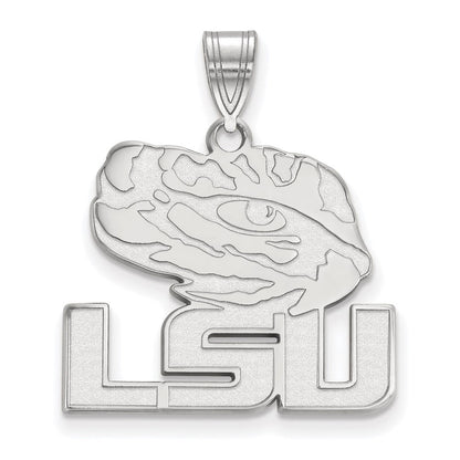 Sterlingsilber Rhodiniert Logoart Louisiana State University L S U Tiger Auge Groß Anhänger