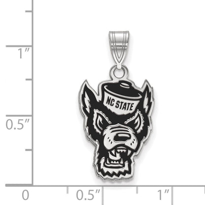 Sterlingsilber Rhodiniert Logoart North Carolina State University Wolf Groß Emailliert Anhänger