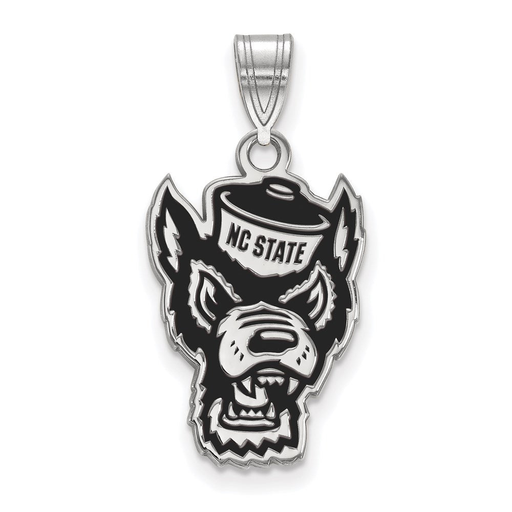 Sterlingsilber Rhodiniert Logoart North Carolina State University Wolf Groß Emailliert Anhänger