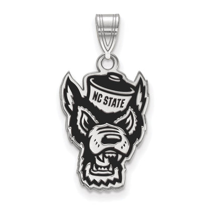 Sterlingsilber Rhodiniert Logoart North Carolina State University Wolf Groß Emailliert Anhänger