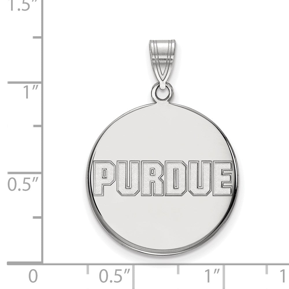 Sterlingsilber Rhodiniert Logoart Purdue University Block Type Groß Plättchen Anhänger