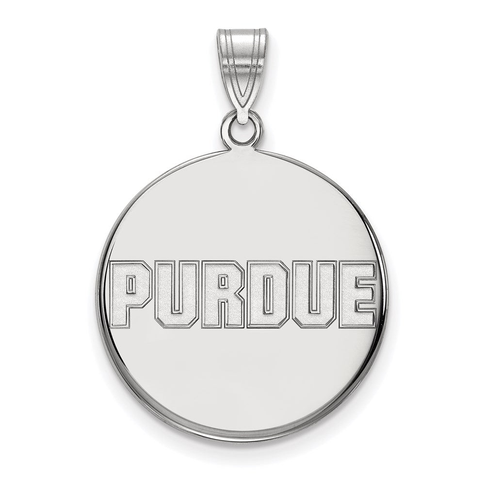 Sterlingsilber Rhodiniert Logoart Purdue University Block Type Groß Plättchen Anhänger