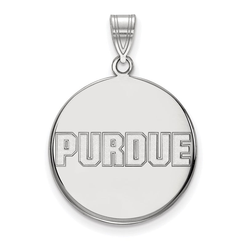 Sterlingsilber Rhodiniert Logoart Purdue University Block Type Groß Plättchen Anhänger