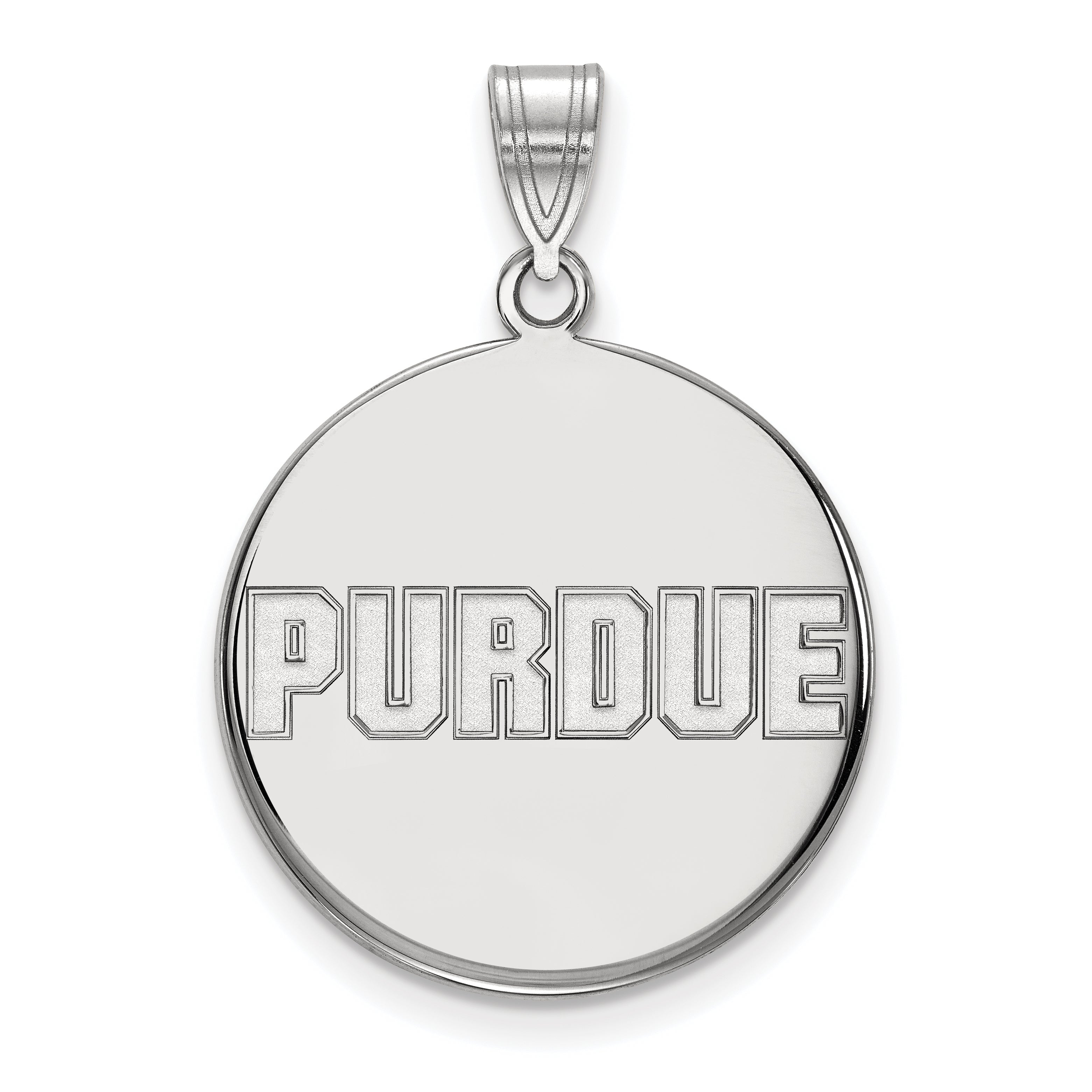 10K Weißgold Logoart Purdue University Block Type Groß Plättchen Anhänger