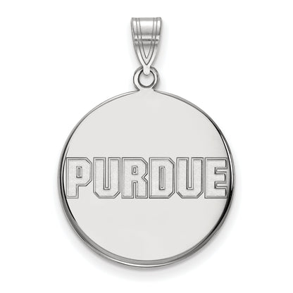 10K Weißgold Logoart Purdue University Block Type Groß Plättchen Anhänger
