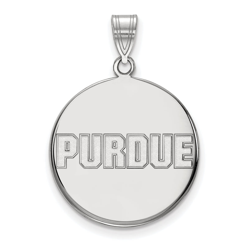 10K Weißgold Logoart Purdue University Block Type Groß Plättchen Anhänger