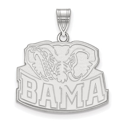 10K Weißgold Logoart University Of Alabama Elefant Groß Anhänger