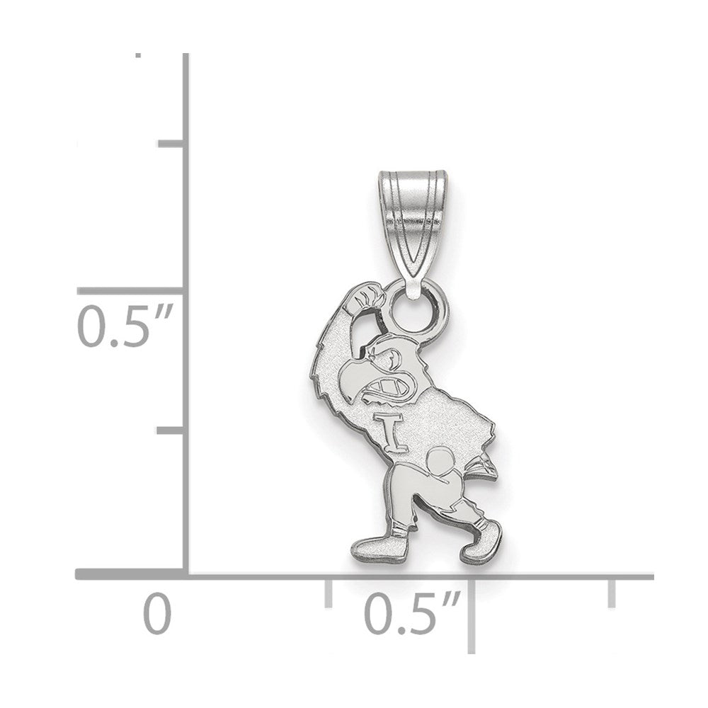 Sterlingsilber Rhodiniert Logoart University Of Iowa Hawk Mascot Klein Anhänger