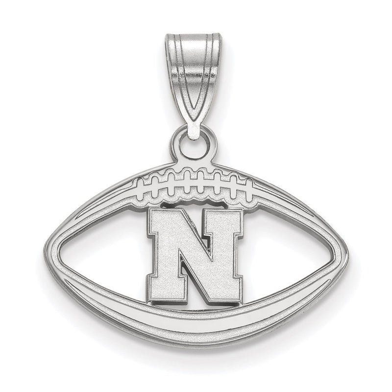Sterlingsilber Rhodiniert Logoart University Of Nebraska Buchstabe N Football Anhänger