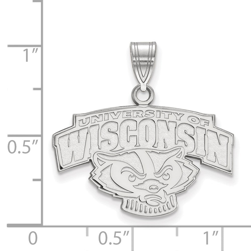 10K Weißgold Logoart University Of Wisconsin Mittel Anhänger