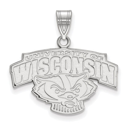 10K Weißgold Logoart University Of Wisconsin Mittel Anhänger