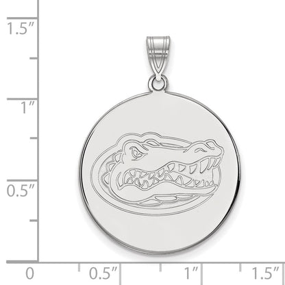 Sterlingsilber Rhodiniert Logoart University Of Florida Gator Extra Groß Plättchen Anhänger