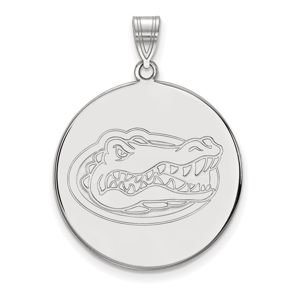 Sterlingsilber Rhodiniert Logoart University Of Florida Gator Extra Groß Plättchen Anhänger