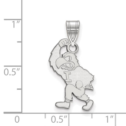 Sterlingsilber Rhodiniert Logoart University Of Iowa Hawk Mascot Groß Anhänger