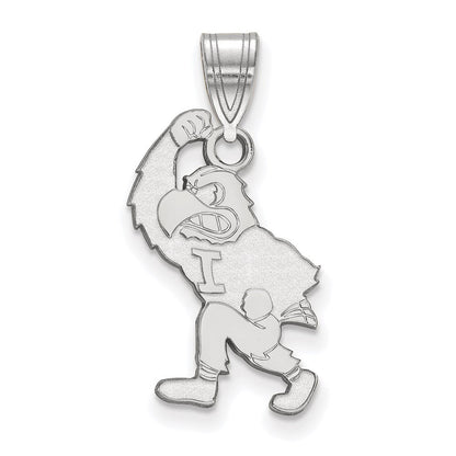 Sterlingsilber Rhodiniert Logoart University Of Iowa Hawk Mascot Groß Anhänger