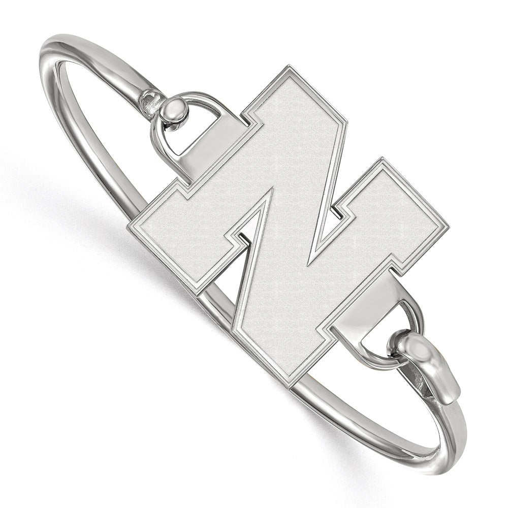 Sterlingsilber Rhodiniert Logoart University Of Nebraska Groß Armreif